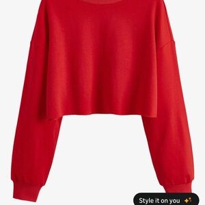 NWT Red Cropped Sweatshirt